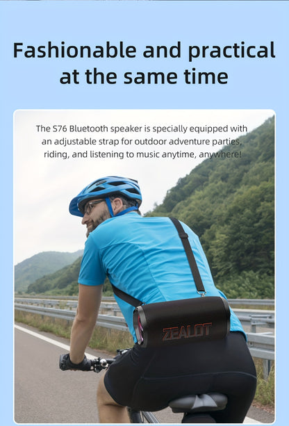 ZEALOT S76 50W Wireless Speaker, Outdoor Portable with RGB Lighting, 8-Hour Playtime, Supports Phone, Tablet, PC, TV. SD, USB, AUX, Dual Pairing Function, Suitable For Car, Camping, Beach, Party