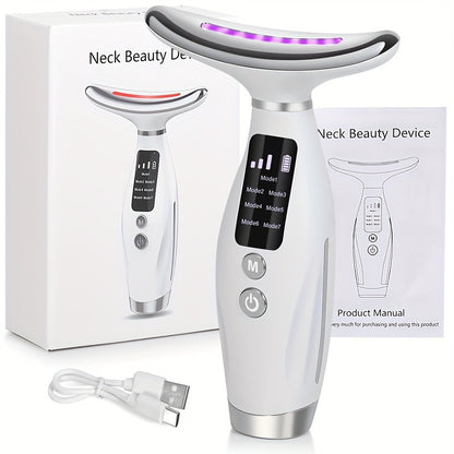 Radiant Rejuvenation 7-Color LED & Heated Facial Massager - USB Rechargeable, Fragrance-Free Skin Care Tool for Women - Perfect Mother's Day Gift