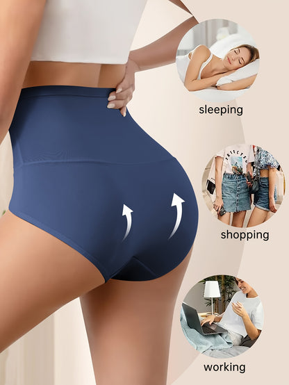 4pcs QUASTI High Support Women'S Adjustable Briefs - Tummy Tucking & Hip Lifting, Breathable & Comfortable, Cross Waistband Design with Swan Logo, S-XXL, Daily Wear Trousers, Comfortable Underwear | Stylish Undergarment | Com