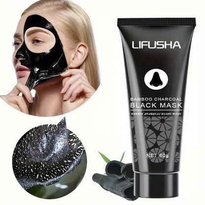 1/2pcs Bamboo Charcoal Peel Off Cleansing Mud Mask, Blackhead Cleansing, Pore Cleanser, Great For Oily Skin, Face Mask For Women And Men