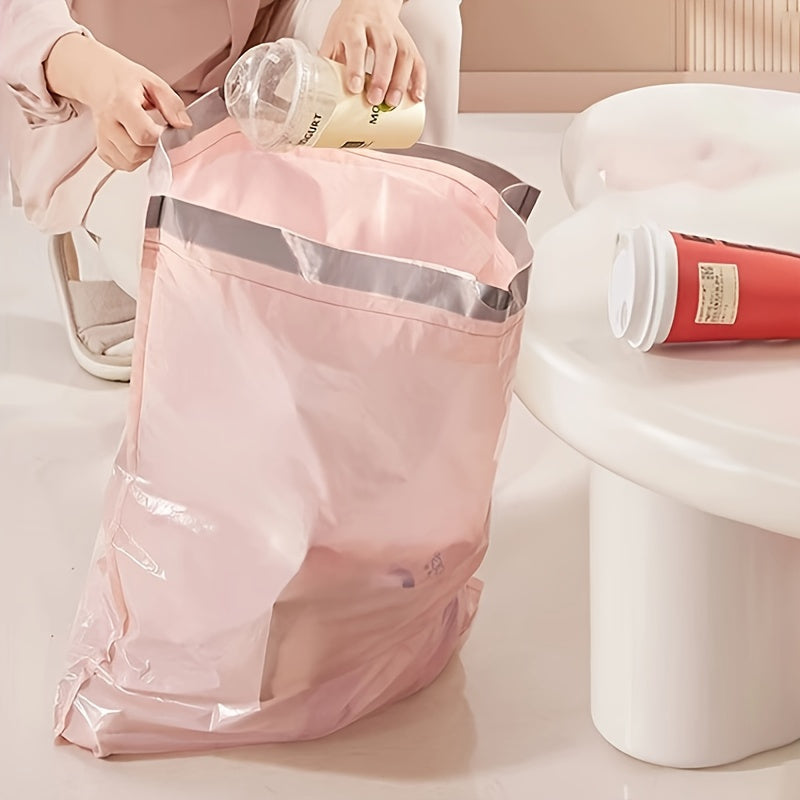 500pcs Thickened Pink Drawstring Trash Bags - Large Size, Portable and Durable, Suitable for Kitchen, Bathroom, Bedroom and Living Room Home Storage | Stylish Design with Drawstring Closure