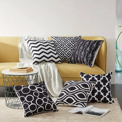 Set of 6pcs, linen blend pillow cover, sofa cushion cover, 45 x 45cm,17.71x17.71inch, six piece set