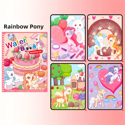 Watercolor Magic Book Toddler Reusable Painting Animal Cartoon Coloring Book Boys Girls Educational Learning Toys Gifts Christmas, Thanksgiving, New Year's Gifts Easter Gift