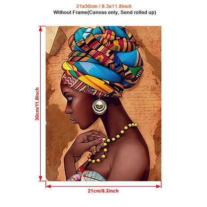 1pc African Art Woman Painting Prints On Canvas, Beauty Girl, Scandinavian Posters, Wall Art Picture, For Living Room/bedroom Decor
