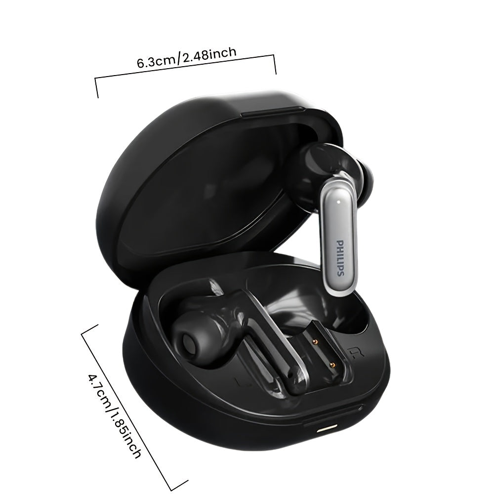 2025 for philips Wireless Noise Cancelling Headphones with 400mAh Battery, Double-Click Left Ear to Switch Mode, Lightweight & Portable, USB-C Charging, Condenser Microphone, Semi-Open Back Design, Ideal Gift for Gamers & Mus