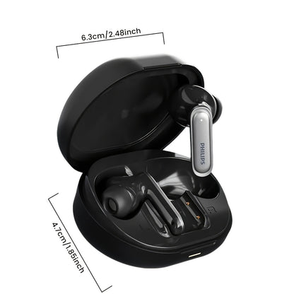 2025 for philips Wireless Noise Cancelling Headphones with 400mAh Battery, Double-Click Left Ear to Switch Mode, Lightweight & Portable, USB-C Charging, Condenser Microphone, Semi-Open Back Design, Ideal Gift for Gamers & Mus