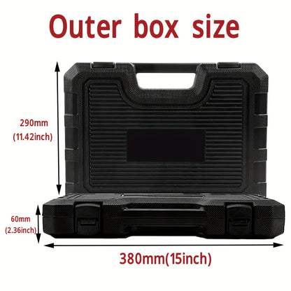 3/8" Drive Impact Socket Set, 6 Point 50pcs Standard Metric (8-22mm) & SAE (5/16-3/4-Inch) CR-V Steel Sockets with Adapters & Ratchet Handle, Nice Gifts