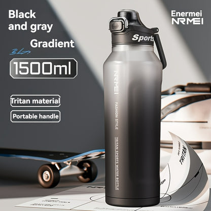 Garrafa de água desportiva NRMEi com palhinha, tampa flip-top e pega portátil - Design durável, resistente a impactos e antiderrapante para ginásio, atividades ao ar livre e hidratação. Acabamento brilhante e elegante. Material livre de BPA.