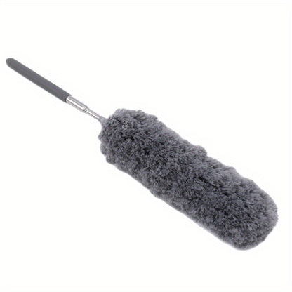 1pc, Stainless Steel Telescopic Fiber Duster - Efficient Dust Removal And Sweeping With PP Wool - Cleaning Tools And Supplies