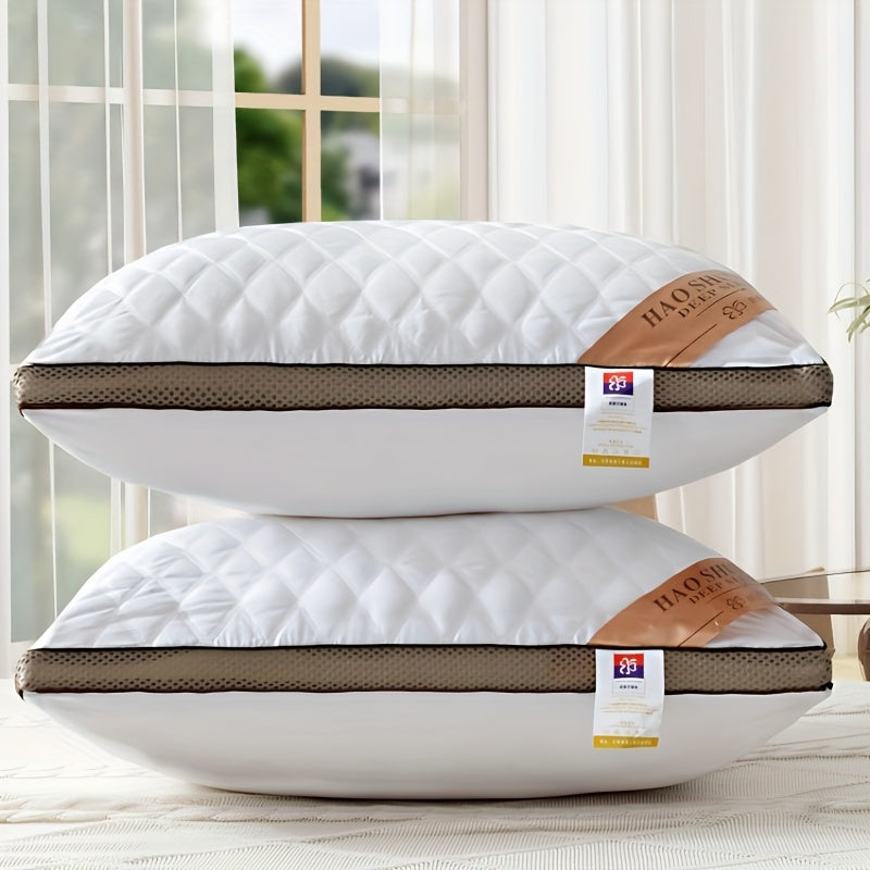 2pcs High-end Hotel Same Pillow Core Light Beige-friendly and Comfortable Cervical Spine Protection Soft and fluffy Sleep Aid Super thick and full Long-lasting no deformation and no collapse Home Gift Machine washable washabl