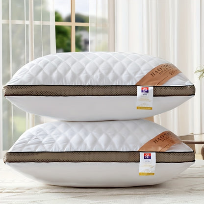 2pcs High-end Hotel Same Pillow Core Light Beige-friendly and Comfortable Cervical Spine Protection Soft and fluffy Sleep Aid Super thick and full Long-lasting no deformation and no collapse Home Gift Machine washable washabl