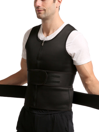 Sauna Double Belt Vest Male Sports Vest Gym Shirt Neoprene Suddenly And Violently Sweat Suit