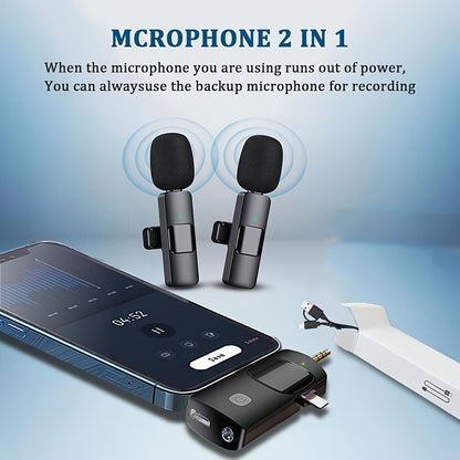 3.5mm Jack 3-in-1 Professional Wireless Lavalier Microphone with Noise Cancelling, Clear Sound, High Sensitivity, 2.4GHz Receiver, Stable Transmission - Ideal for Computers, Cameras, Laptops, Online Teaching, Conferences, Tou
