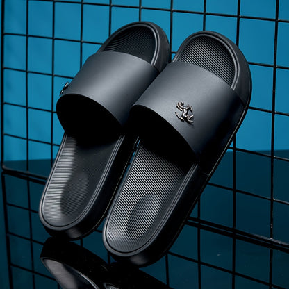 Men's Fashion Slides, Casual Non Slip Slippers, Open Toe Shoes For Indoor Outdoor Beach Shower, Spring And Summer