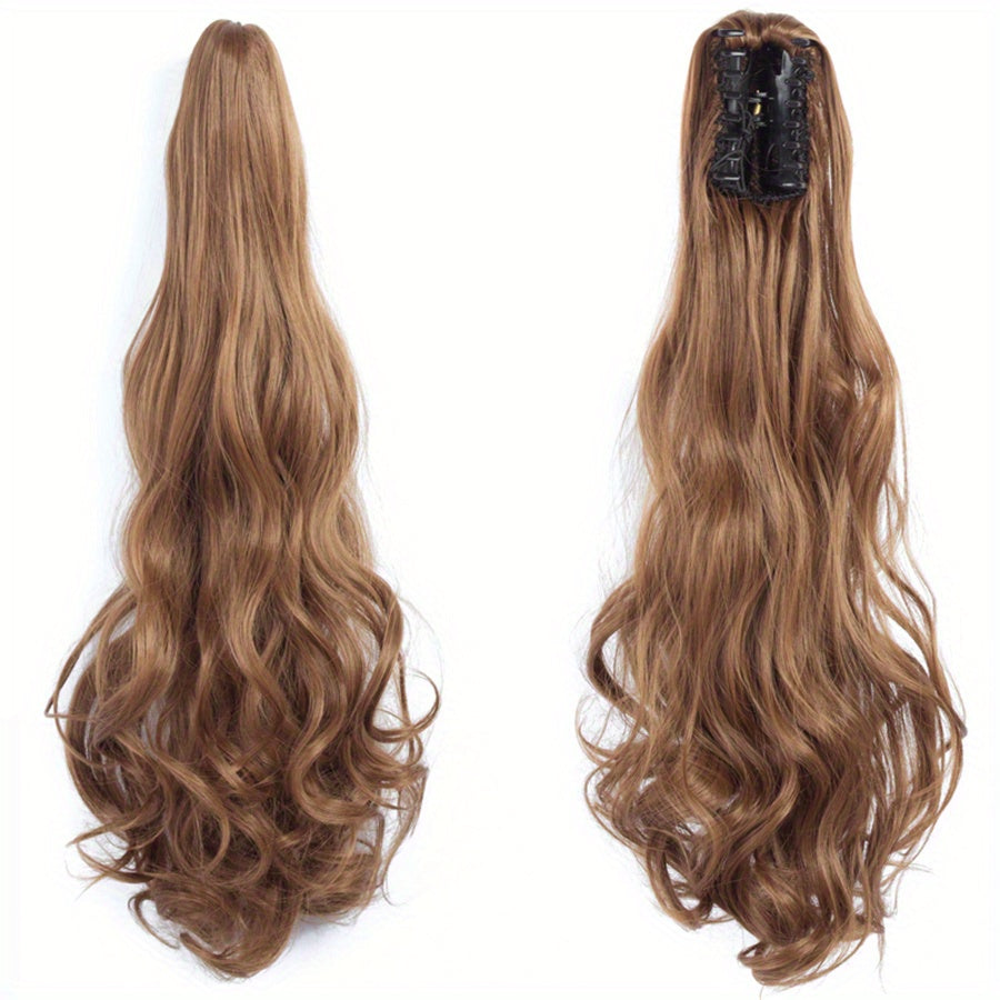 Long Wavy Ponytail Extensions - 55.88 cm Claw Clip In Synthetic Hair Piece For Women - Add Volume And Style To Your Hair Halloween Christmas