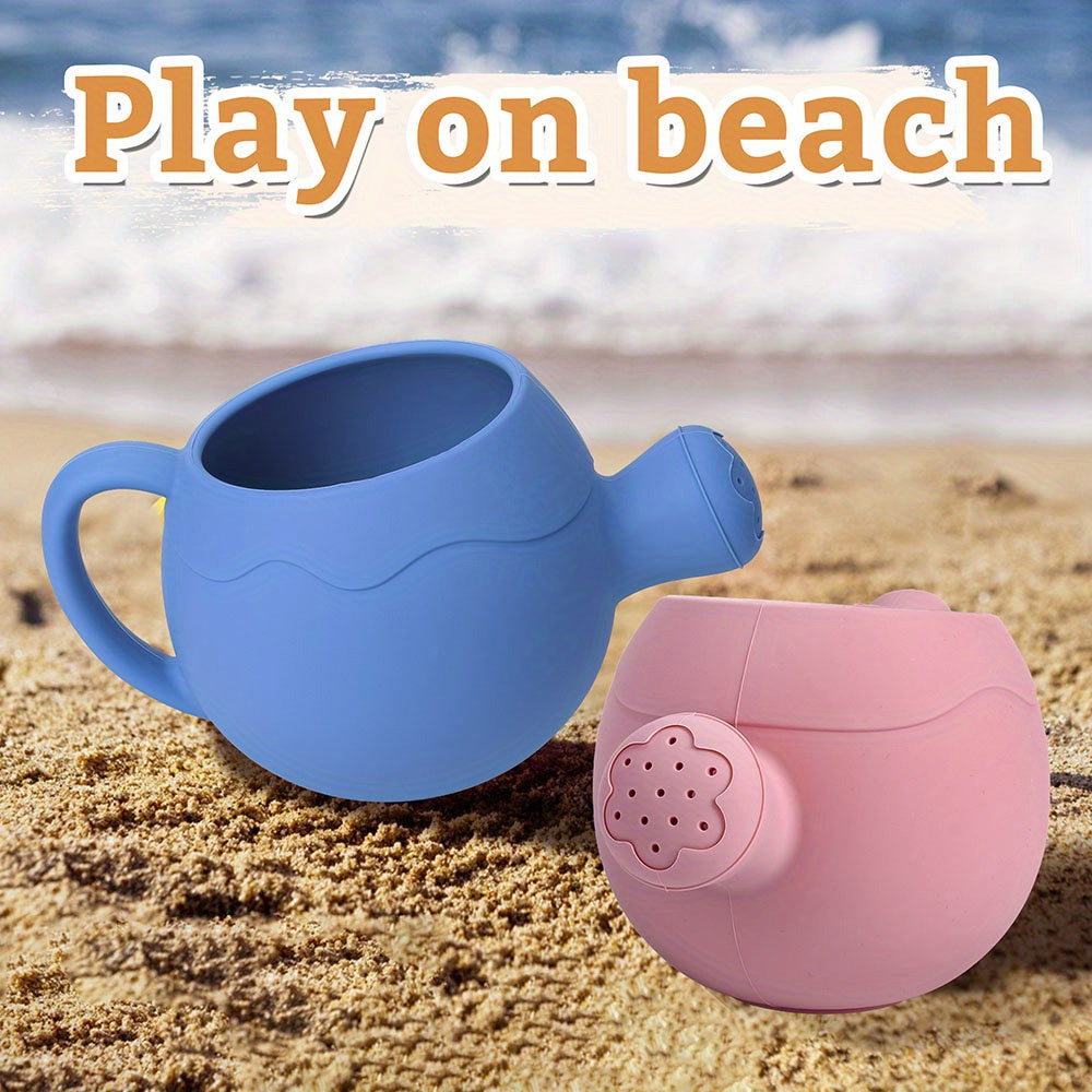 Silicone Watering Can Toys ( Lightweight with Handle) Easy to Grasp for Youngsters - Perfect for Bathing, Beach and Garden Play, Sprinkler Toy to Play with, Beach Gardening Toys, Safe and Fun Water Play Toys for Youngsters En