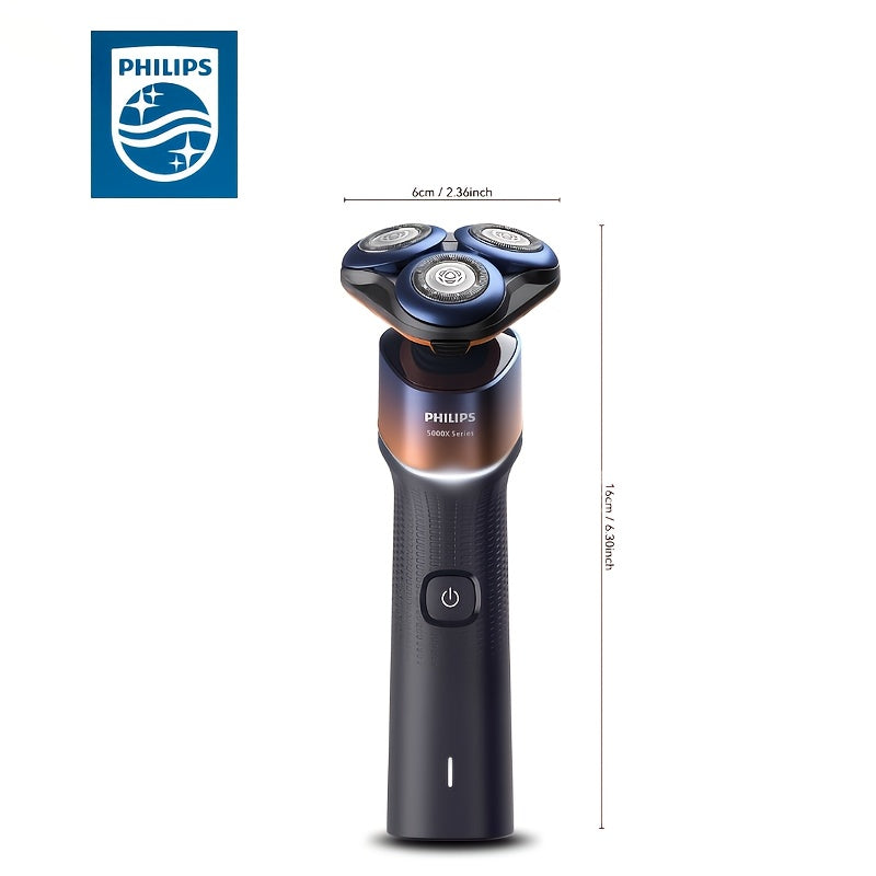 For Philips Shaver Series 5000X Electric Shaver with Wet & Dry Shaving, 360° Rotating Head, 1-Hour Quick Charge, 5-Minute Fast Recharge, 3-Blade System, USB-Powered, 46-60 Min Battery Life, Washable Razor, Ideal For Men & Wo