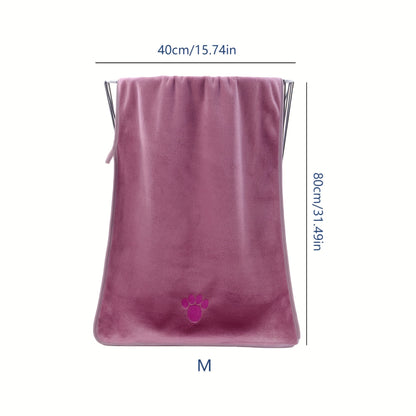 1pc Super Absorbent Dog Bath Towel With Adorable Embroidery - Gentle & Stylish Cleaning Solution For Your Furry Friend