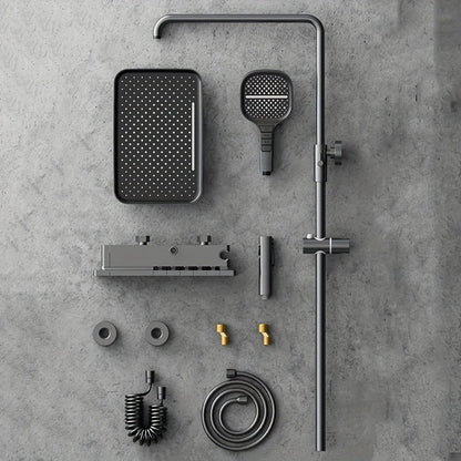 A Set of Piano Key Digital Display Shower System, Five Water Outlet Modes, Built-In Ambient Lighting, Hydropower Generation, All-Copper Body, Extra-Large Display Screen, 2025 Latest Model.