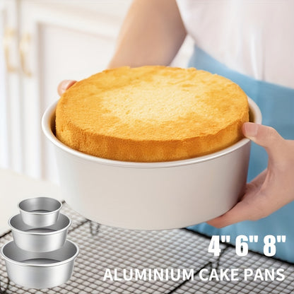 3pcs Cake Pan Set 10.16/15.24/20.32cm Aluminium Cake Mold With Removable Bottom Round Cake Baking Pans Kitchen Tools
