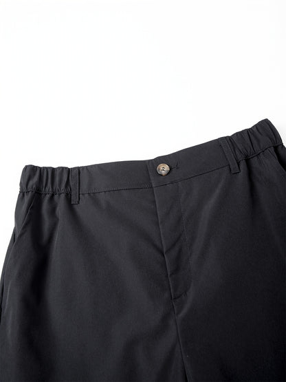 5pcs Men'S Fashion Solid Color Shorts, Woven, Simple, Straight Leg, Five-Inch, Versatile, Business Style, Street, Versatile, Beach Vacation, Travel, Outdoor, Casual, Sports, Zipper, Resin, Button, Half, Elastic, Belt, Casual