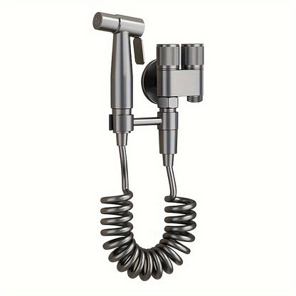 1pc Stainless Steel Handheld Bidet Sprayer - Powerful, Non-Electric Bathroom Cleaning Nozzle with Extendable Hose for Toilet Flushing & Personal Hygiene