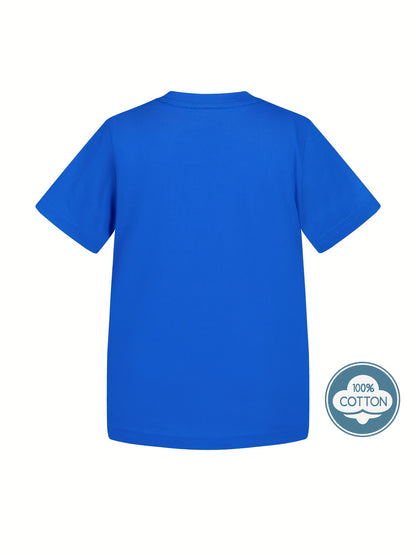 Kid's Solid Color T-shirt, Casual Short Sleeve Top, Boy's Tee For Summer