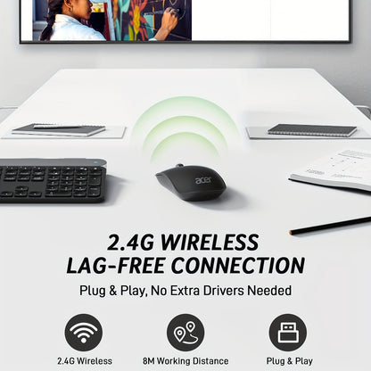 Rato sem fios ACER para computador, rato USB fino de 2,4 GHz com recetor USB, rato para portátil com 4 botões, portátil para portátil, desktop e PC, rato sem fios para portátil, rato ergonómico, rato sem fios USB para computador.