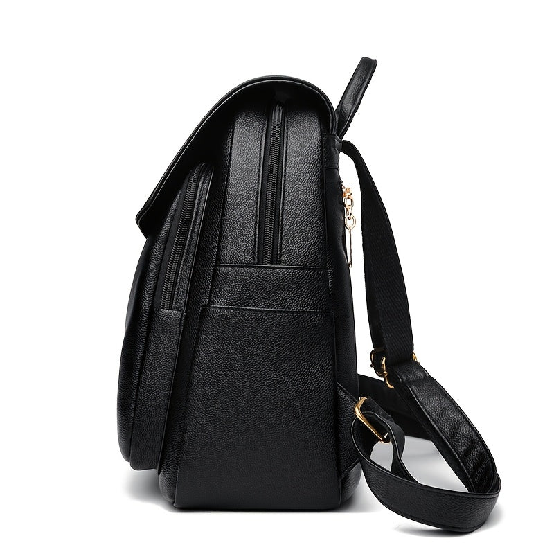 Women's Large Capacity Travel Backpack with Anti-Theft Technology, Heavy-Duty Nylon & PU Shell, Adjustable Padded Straps, Golden-Tone Hardware & Secure Zipper Closure - Stylish School Backpack for Commuting, Hiking, Work, Col