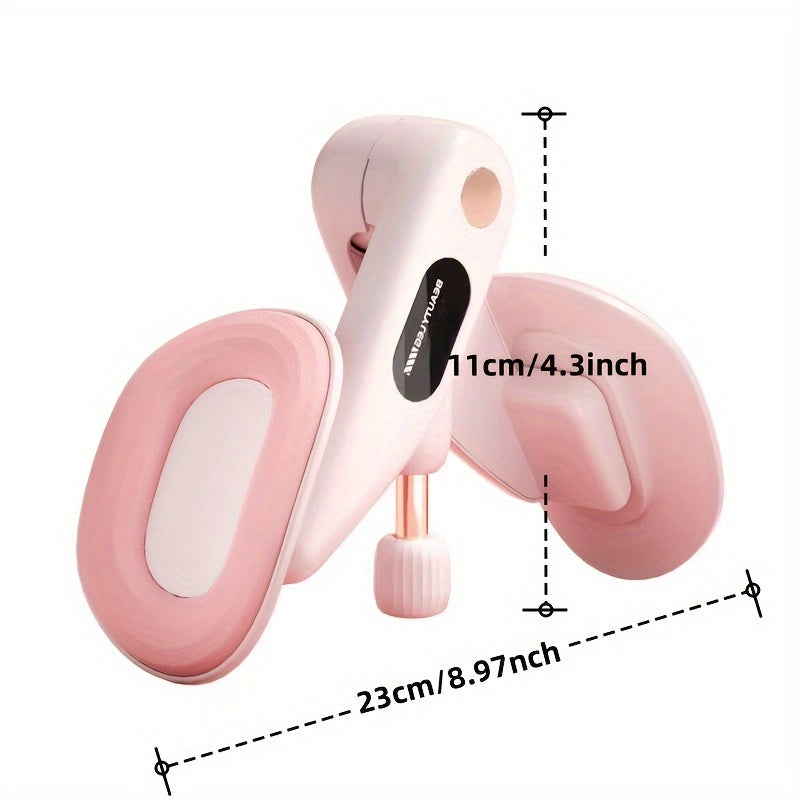 Aparelho para Exercícios do Pavimento Pélvico e Pernas - Equipamento de Ginástica Doméstica para Emagrecimento, Recuperação e Tonificação Muscular - Inúmeros Treinos, Material ABS Durável, Branco/Rosa
