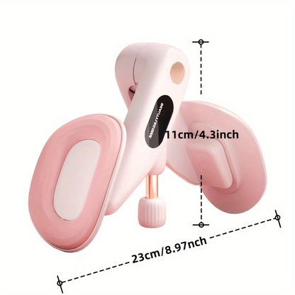 Aparelho para Exercícios do Pavimento Pélvico e Pernas - Equipamento de Ginástica Doméstica para Emagrecimento, Recuperação e Tonificação Muscular - Inúmeros Treinos, Material ABS Durável, Branco/Rosa