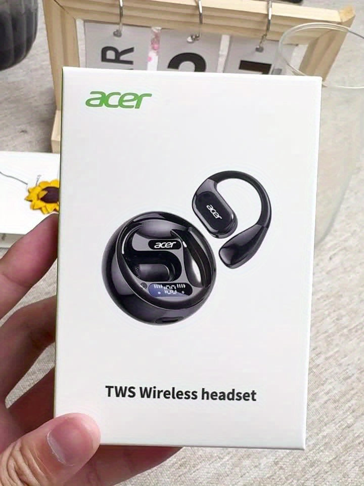 Auscultadores sem fios Acer OHR510 Pure Bass Sound - Novo modelo com design supra-auricular, bateria de longa duração e som de alta qualidade para desporto.
