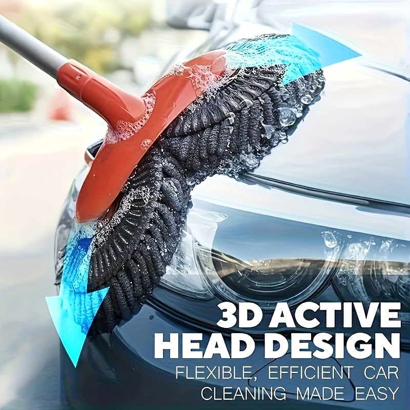 Long Handle Car Wash Brush, Long Handle Ultra-Fine Fiber Car Mop, Car Wash Mop Glove Long Handle Car Cleaning Kit Brush, Kit Brush Dust Remover Scratch-Free Cleaning Tool, Commercial Mop