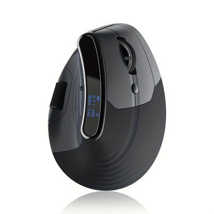 MCPIWOHY Dual Wheel Wireless Wireless Mouse, 2.4GHz, Type-C Wired Triple Mode Connection, Ergonomic Mouse with Screen Display, Rechargeable Optical Mouse