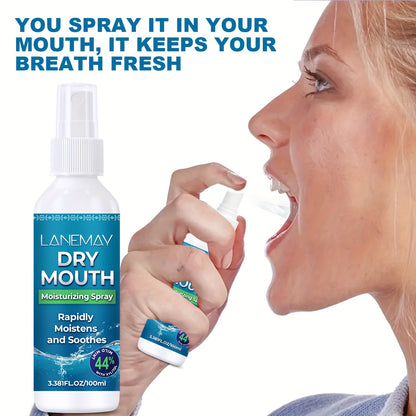 Lanemay Dry Mouth Moisturizing Spray 1.01fl.oz. - Stimulates Saliva for Fresh Breath, Reduces Acid, Fast-Acting Relief, Extended Effect, Natural Ingredients, Ideal for Adults