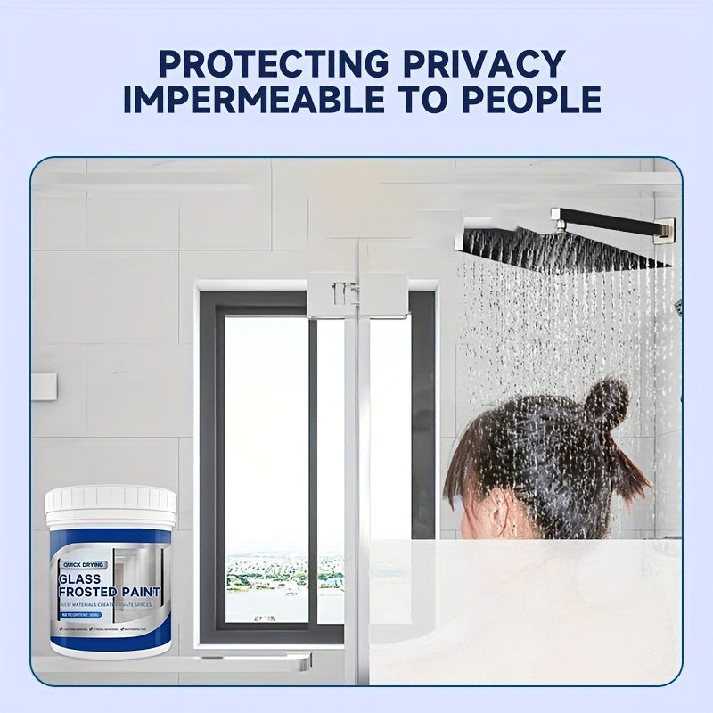 300/500g Matte Frosted Glass Paint - Waterproof, Privacy-Proof, Quick-Drying, Easy to Apply. Suitable for Bathroom and Window Glass, This Special Frosted Film Protects Privacy with a Blurred Effect, Water-Resistant Coating, B