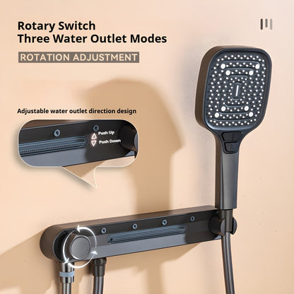 Wall-Mounted Shower Head with Adjustable Arm - No Electricity Needed, Easy Installation, Heavy-Duty Copper Construction for Modern Bathroom Upgrade - Ideal for Bath or Shower