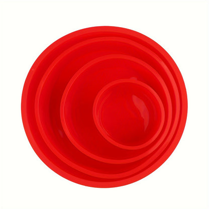 Conjunto de 4 formas de silicone para bolo, nos tamanhos 10,16 cm, 15,24 cm, 20,32 cm e 25,4 cm. Acessórios para forno, utensílios de cozinha e utensílios de pastelaria.
