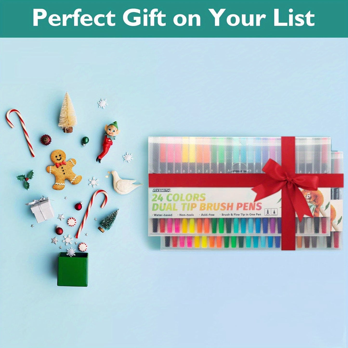 Double-Ended Marker, Watercolor Painting Pen, Art Special Line Drawing Set, Doodle Pen Christmas Halloween Easter Gift