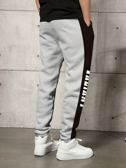 Letter Print Drawstring Sweatpants Loose Fit Pants Men's Casual Joggers For Men Winter Fall Running Jogging