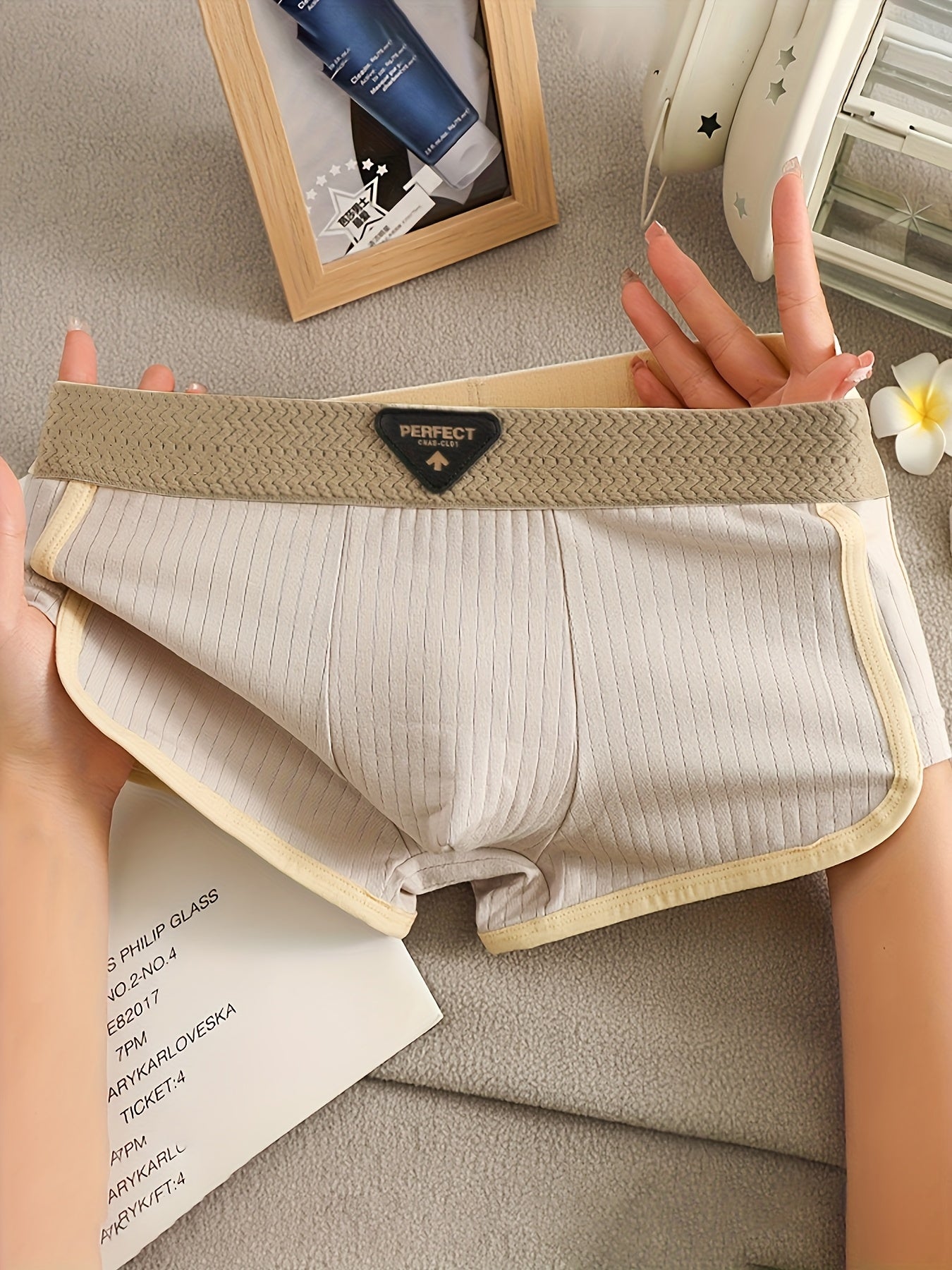 3pcs Men'S Boxer Briefs - Breathable, Comfortable, Stretchy Ribbed Striped Underwear in, Green, and, Perfect for Casual Attire or Sports, Comfortable Underwear | Ribbed Texture | Medium Elasticity