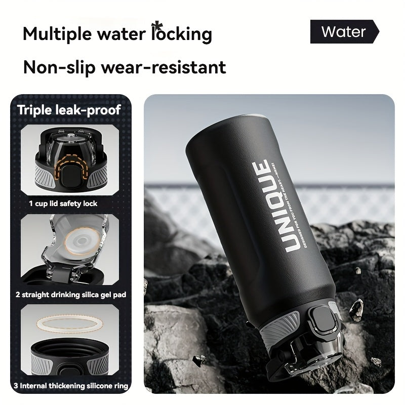 32oz nRMEi Insulated Stainless Steel Water Bottle with Pop-Up Lid, Handle & Straw - 316 Stainless Steel, BPA-Free, 4-Season Hot/Cold Retention, Large Capacity for Outdoor, Travel, Everyday Use, Insulated Water Bottle, Sleek M