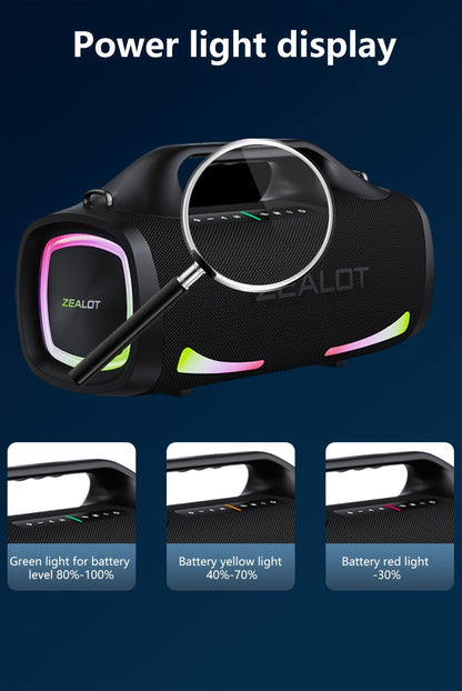 Zealot S79 Wireless speaker, Hifi Sound quality, High Quality, Dual Pairing, Fast ChargingLong Battery Life, 36 Hours Playtime Loud Stereo, Booming Bass. PartyBox. forparty