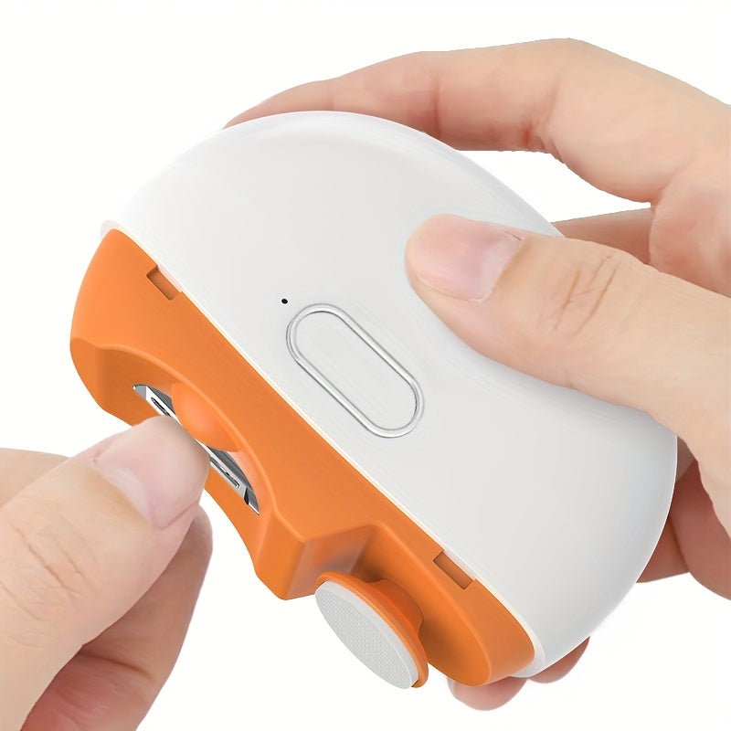 SWOSON Rechargeable Electric Nail Clipper & Polisher with LED Light - USB-Powered, Lithium-Polymer Battery, 36V/5A Fast Charging, 3-in-1 Nail Trimmer, Polisher, And File - Salon-quality Results For Home Use, Nail Polisher, Sl