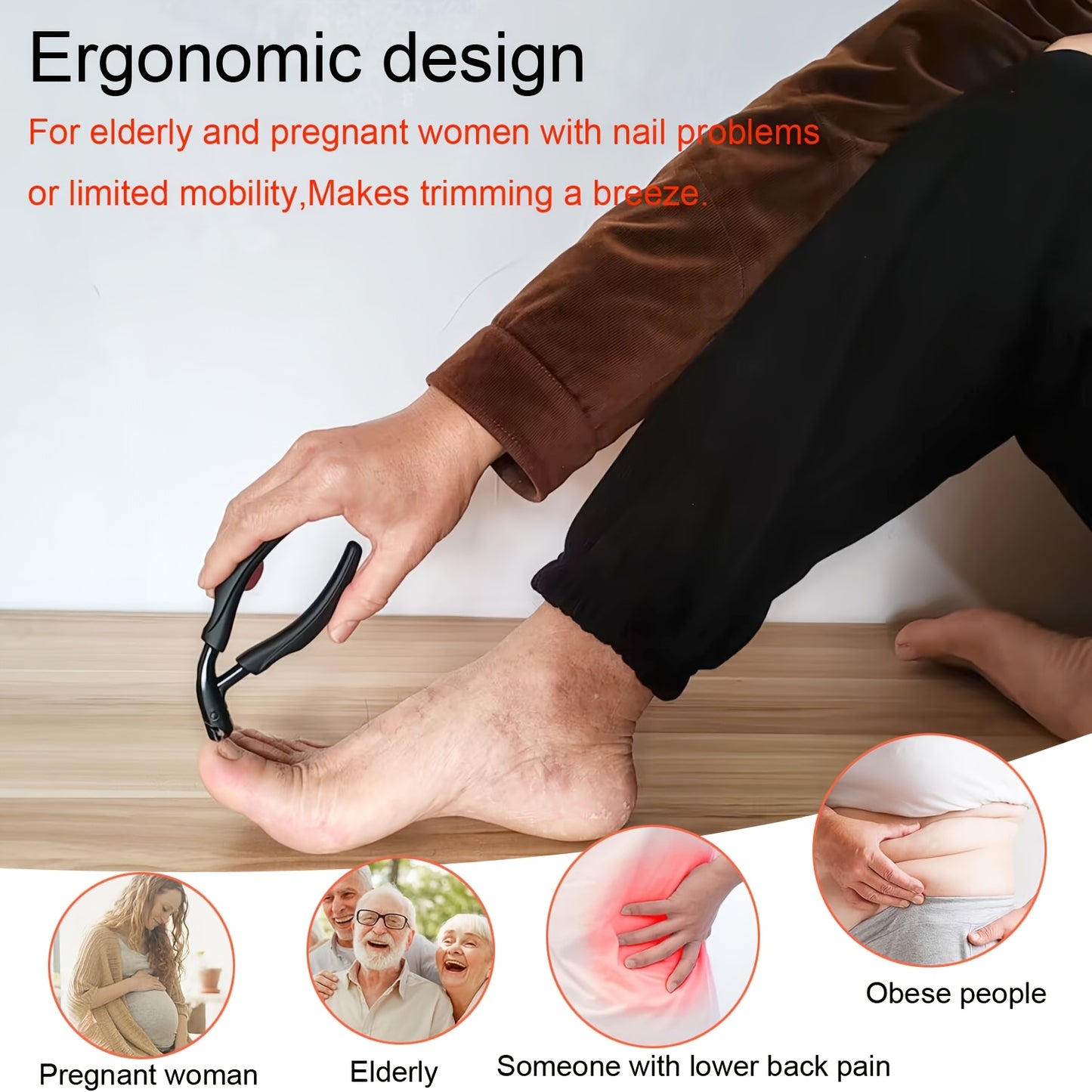 Professional Toenail Clippers for Ingrown and Seniors Thick Toenails - Heavy Duty Podiatrist Toe Nail Cutter, Easy Grip Handle Stainless Steel Fingernails clippers Sharp Curved