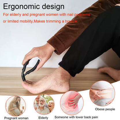 Professional Toenail Clippers for Ingrown and Seniors Thick Toenails - Heavy Duty Podiatrist Toe Nail Cutter, Easy Grip Handle Stainless Steel Fingernails clippers Sharp Curved