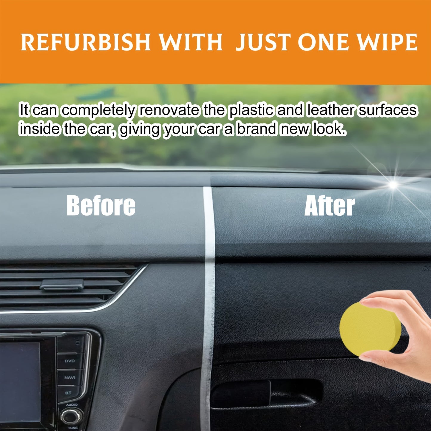 Car Plastic Renovator Wax, 50ml - PU Leather Rejuvenation, Scratch Repair for Car Bumpers and Interiors, Enhances Plastic and Leather Restoration, Prevents Aging and Whitening