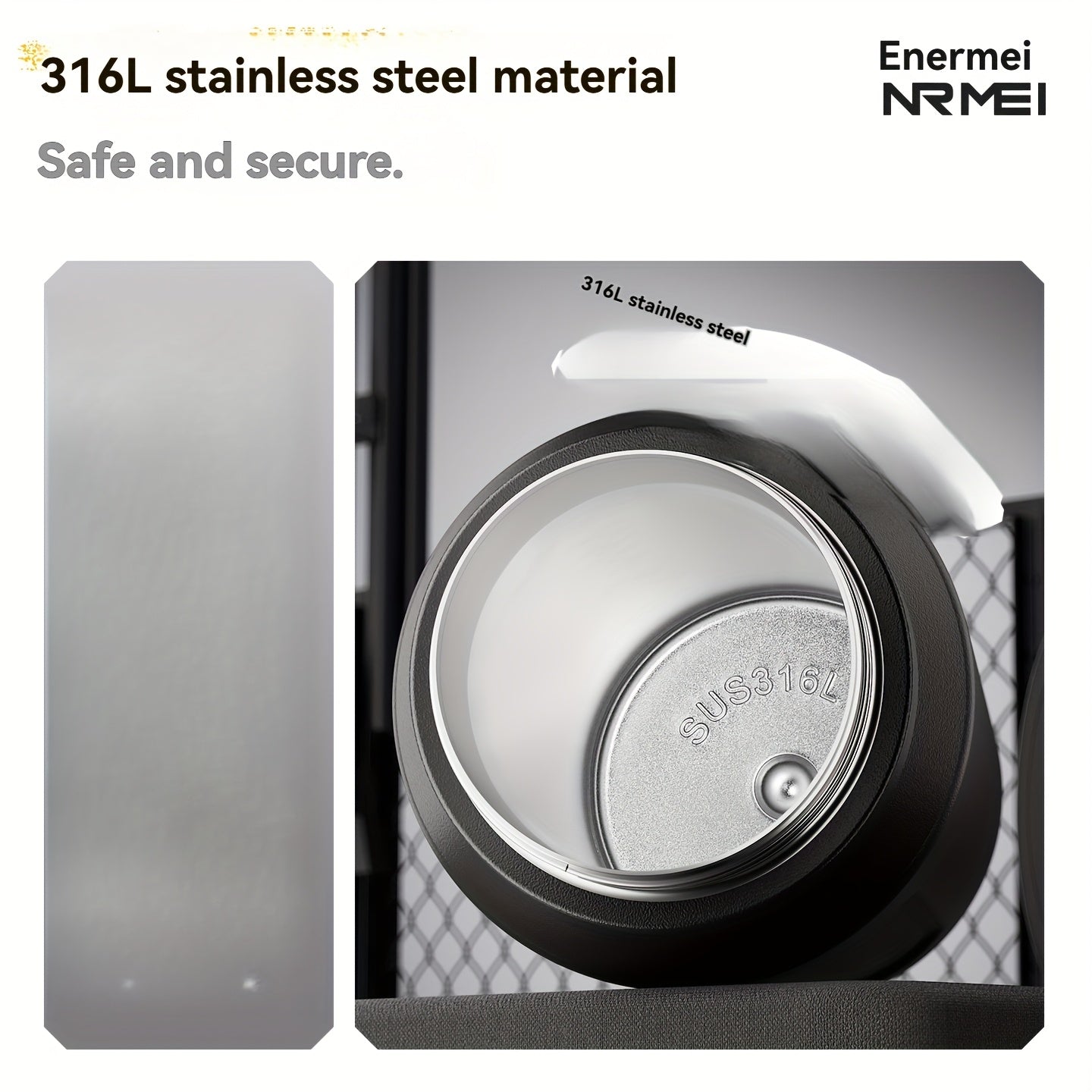 1 stainless steel water bottle with carrying strap, 316 stainless steel, suitable for outdoor and camping