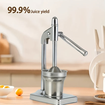 Stainless Steel Manual Juicer - Commercial & Home Use, Heavy-Duty Construction, Easy-Clean Design, No Power Needed, for Oranges, Grapefruits, Lemons, Apples, Berries, Vegetables - Ideal For Restaurants, Home Kitchens, Fruit J