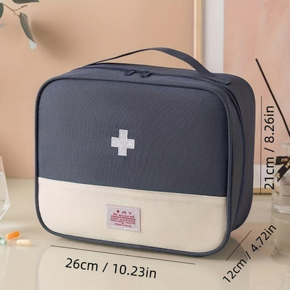 1pc Portable Medical Kit, Household Oxford Cloth First Aid Kit With Zipper, Outdoor Travel Medical Kit, Large Capacity Medicine Storage Bag